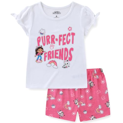DREAMWORKS GABBYS DOLLHOUSE Girls Short Sleeve T-Shirt and Shorts Set for Toddler to Big Kids