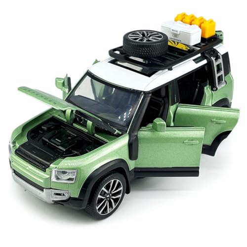 Image of Die-Cast Zinc Alloy 1:24 Scale Defender Camping【Large】 with 6 Openable Doors,Lights & Music. (Green)