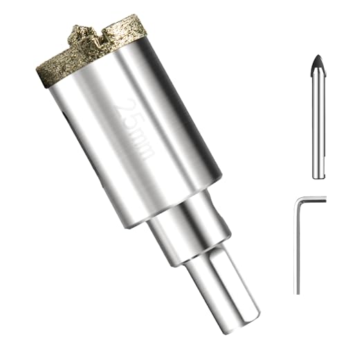 PHMNZIP 25 mm Broca de Diamante Taladro Hueco Sierra de Perforación con Broca de Centro Piloto para Azulejos Cerámica Vidrio Porcelana Mármol