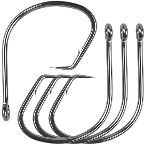Hameçons circulaires carbone AGOOL 10/0 anti-décrochage pour pêcher sans rater vos prises
