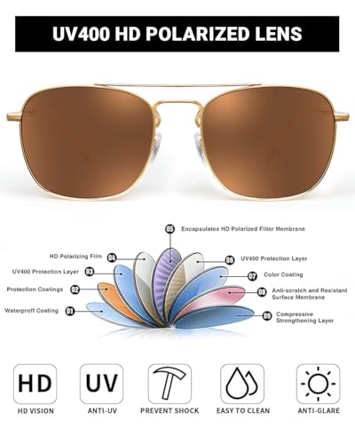 Image of JIM HALO Retro Square Aviator Sunglasses Premium Glass Lens Flat Metal Eyewear Men Women