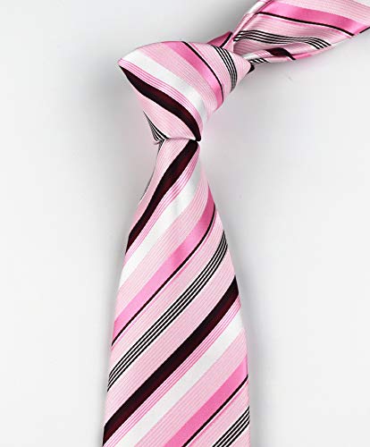 Image of Elfeves Men's Modern Striped Patterned Formal Ties College Daily Woven Neckties