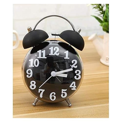 Reloj despertador retro sin tictac analógico que funciona con pilas para casa 3