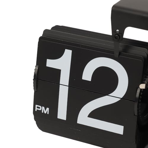 Flip Clock cyfrowy zegar z klapką, retro, automatyczny, dwustronny, zasilany bateriami, mechaniczny, nowoczesny, czarny, do salonu i biura