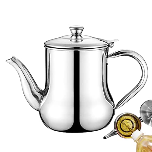 PW TOOLS Aceitera de Acero Inoxidable Con Colador y Dispensador, Botella Para Almacenamiento y Uso en Cocina Casera