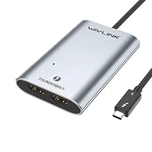 WAVLINK Thunderbolt 3 to Dual 4K HDMI Adapter,Plug&Play 40Gbps USB C to HDMI 2.0 Converter [Supports Up to Two 4096x2160@60Hz Monitors with Mac and Some Windows Systems]
