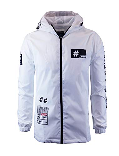 Image of Screenshotbrand Lightweight Hooded Water Resistant Windbreaker - Zip-up Fashion Map Print Rain Jacket