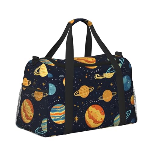 Outer Space Planet Duffle Bag for Travel Solar System Sports Gym Tote Carry On Bag Large Shoulder Weekend Overnight for Workout3