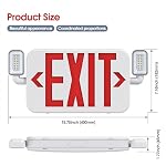Led Combo Emergency Exit Sign Light with Two Adjustable Head Lights and Backup Battery Exit Light,US Standard Red Letter Commercial Emergency Exit Lighting,UL 924,AC120/277V (4Pack) - Image 2