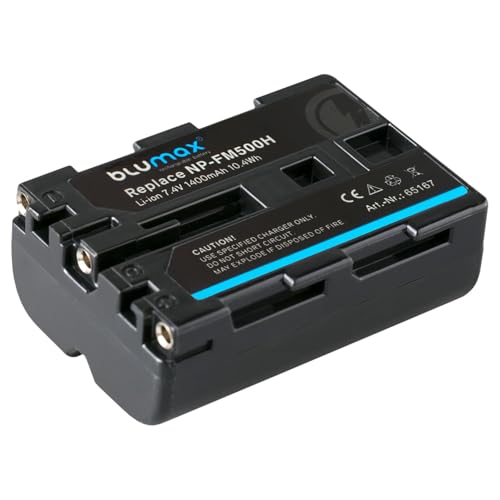 Blumax Bateria kompatybilna z Sony NP-FM500H |- 1400mAh -| NP-FM500 NP-FM55H do Sony Alpha 77 99 - A77 A99 II - DSLR A850 A900 - VG-C77AM VG-C99AM