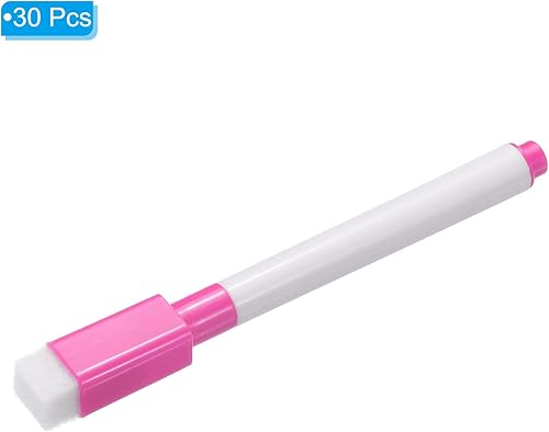Miniatura 3 de PATIKIL Rotuladores de borrado en seco, paquete de 30 unidades, tinta roja rosa, punta fina, bajo olor, con tapa de borrador para oficina, hogar,