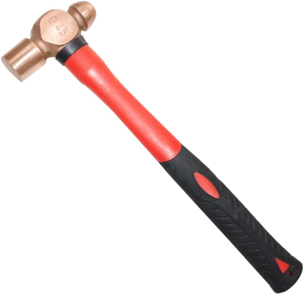 Nixalith Copper Ball Pein Hammer - 48oz,Copper Ball Peen Hammer Head 1360g,Length 400mm(16 inch),Metalworking Tool,Ergonomical Anti-slip Handle
