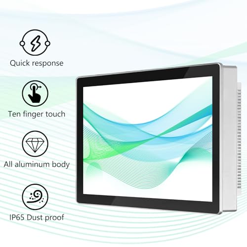 Image of 10.1 inch Aluminum Flat Embedded Industrial Touch Screen Monitor,HDMI /VGA /DVI Interface, Capacitive Touch Screen Monitor,10 Points Touch,IP65 Waterproof 1280 x 800 @ 60Hz
