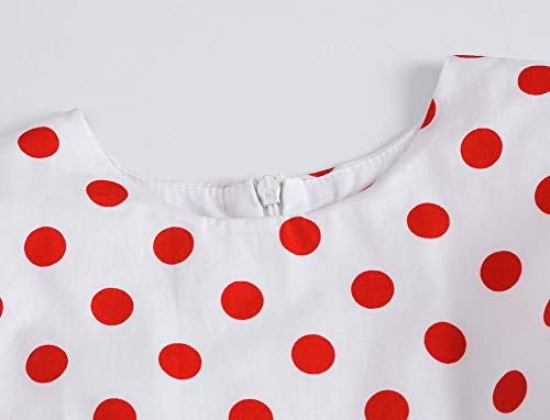 Girls 3-12 Years Vintage Polka Dot Swing Sleeveless Party Dress4