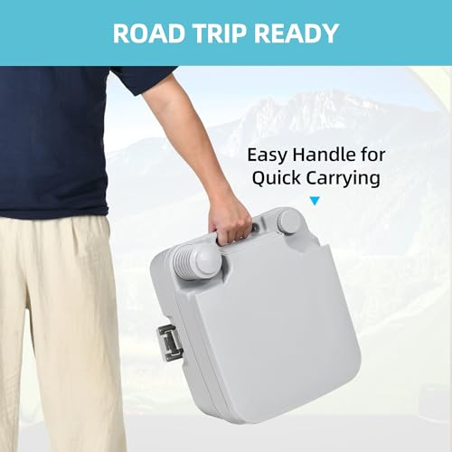 Image of YITAMOTOR Portable Toilet, RV Toilet Travel Potty, 5.3 Gallon Waste Tank for Easy Disposal, Press Flush Pump for Odorless Cleaning, Portable Toilet for Camping, Boating, Hiking, and Trips
