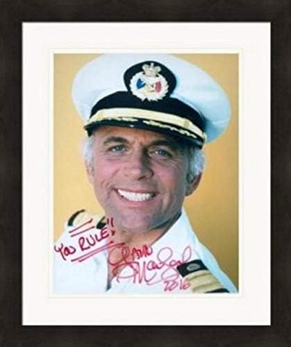 Sports Memorabilia Autograph Warehouse 388057 8 x 10 in. Gavin MacLeod Autographed Matted & Framed Photo - Love Boat Captain Merrill Stubing No.SC1