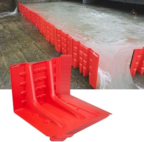 5 PCS L-Shaped Flood Barrier for Garage & Home, Reusable ABS Flood Panels for Front Door, Basements, Warehouses & Sheds - Effective Water Prevention System