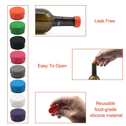 Bohaipan 8Pcs Wine Stoppers, Reusable Silicone Wine Corks, Silicone Wine Bottle Stopper, Glass Corks Beverages Beer Champagne Bottles For Corks To Keep Wine Fresh #TOP1