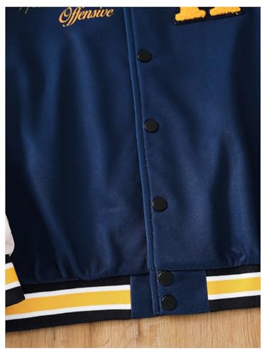 SOLY HUX Boy's Varsity Jacket Letter Graphic Color Block Long Sleeve Button Down Baseball Jacket Streetwear4