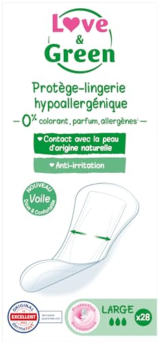 Love & Green - Protector para slips (tamaño grande, 28 unidades)