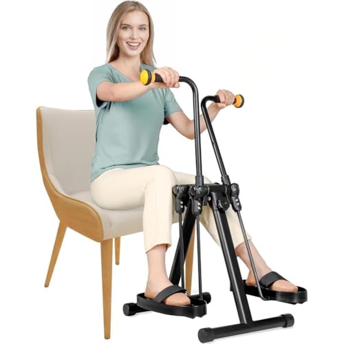 Pedaleo Sentado, Pedaleador para Brazos Y Piernas para Personas Mayores, Pedaleador para RecuperacióN De Accidentes Cerebrovasculares, con Pantalla Digital,A