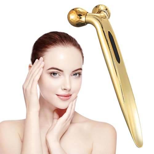 Rouleau de Massage Rotatif à 360°,Appareil de Massage du Visage 3D, Visage Levage Raffermissement de La Peau Massage Rouleaux, pour Lifting du Visage,...