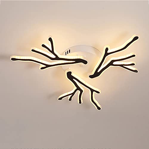 Plafonnier LED moderne à gradation continue 90W noir et blanc avec télécommande