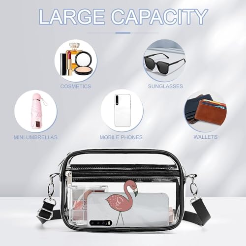 Campsite Flamingos Clear Stadium Bag Mini Crossbody Bag Anti-Theft Side Shoulder Bags Messenger Bag Unisex3