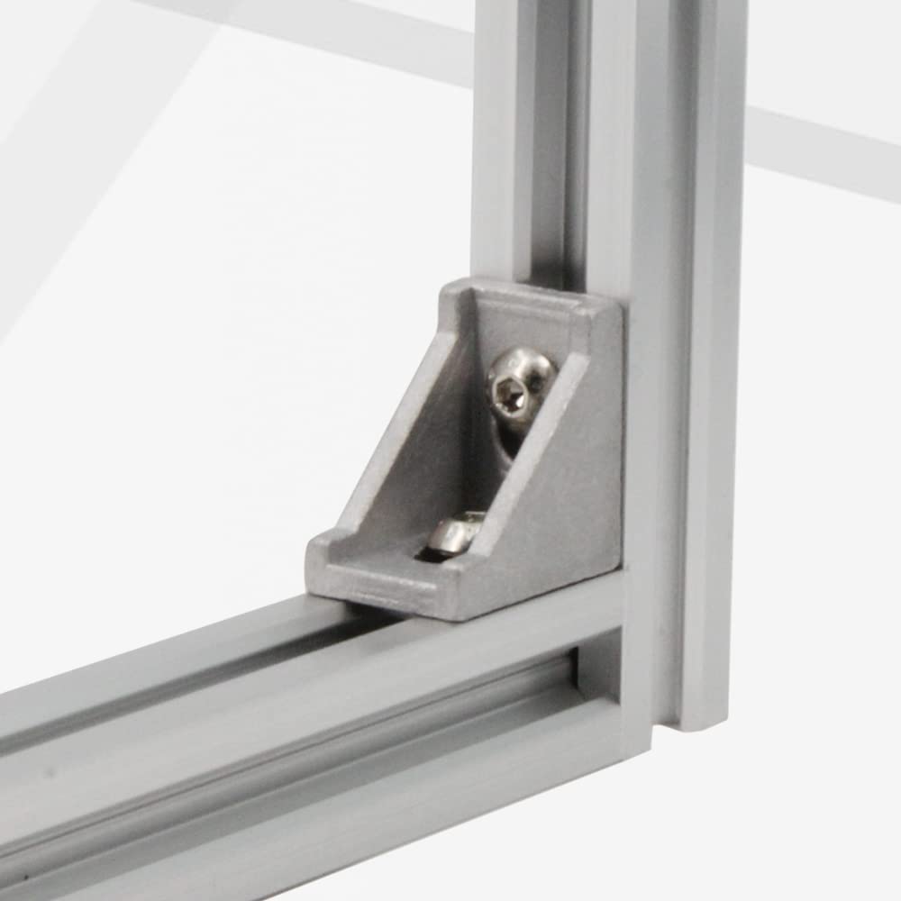 Yeebyee Right Angle Corner Bracket Gusset 2 Hole with M5 Screws and T-Nuts,28mm x 28mm for 6mm Slot 2020 Series Aluminum Extrusion Profile - Image 3