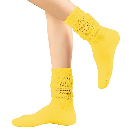 Image of DOOVID Slouch Knee High Cotton Long Scrunch Boot Socks for Women