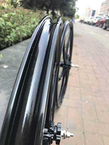 26 inch Mag Wheel Set Rims Front & Rear 100x120mm for Single Speed Freewheel, 26" Magnesium Bike Wheels Rim (Black) Disc Brake for Beach Cruisers, MTB's Road Bicycle