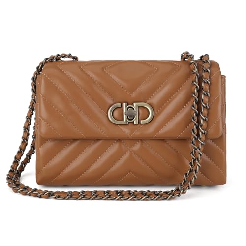 Image of Designer Quilted Purse, Convertible Crossbody Shoulder Bags Women | Vegan Leather, 2.5L Capacity, Fits iPad mini /Kindle /Long wallet, Versatile for Casual /Dressy Outfit /Office /Everyday Use