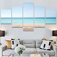 SIGNWIN 5 Panel Canvas Wall Art Modern Art Beach Coastal Expressive Global Multicolor Photography for Home Decorations Ready to Hang - 60