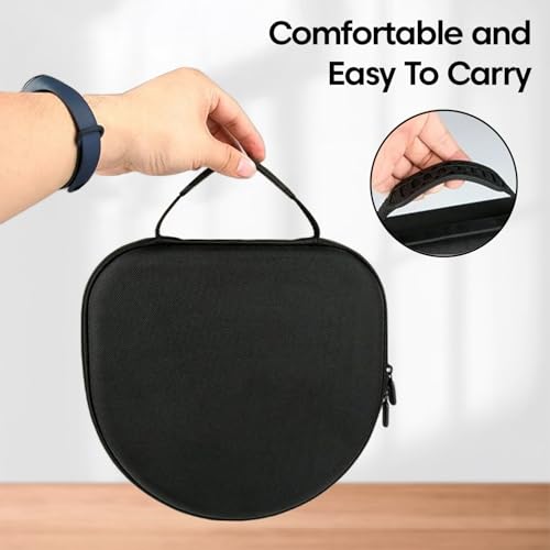 Image of Sounce Premium Hard Travel Case for AirPods Max, Audeze, Bowers & Wilkins PX Series Over-Ear Headphones | Shockproof, Dust-Resistant, Weather-Proof Carrying Pouch with Zipper Closure - Black