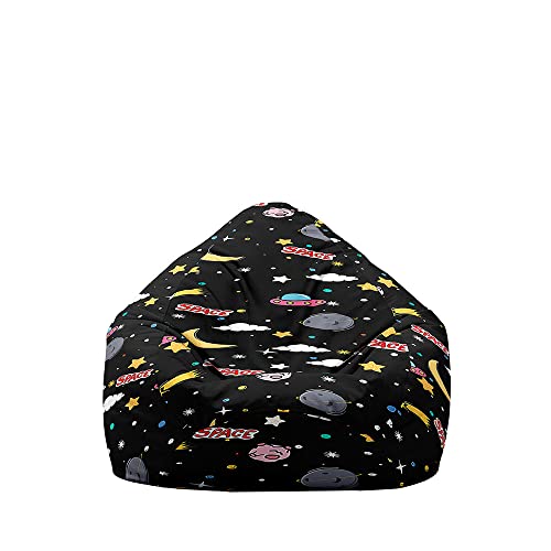 Fasbuy Puff 3D Cielo Estrellado, Puff Gigante sin Relleno, Salon Bean Bag para Almacenaje, Puf Sofa de Color para Adultos y Niños Exteriores y Interiores (Dibujos animados,100x120cm)