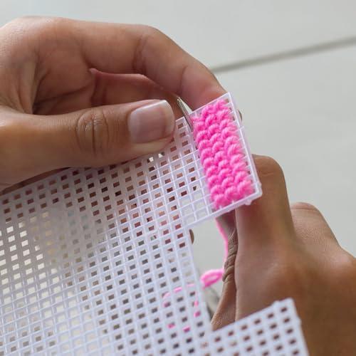 Image of MECCANIXITY 2Pcs Plastic Mesh Canvas Sheet 6 Count 41.2 cm / 16.2 inch for Crochet Bag Making Crossbody Bag Blank Canvas for Embroidery Needlepoint, Bag, Knit Crochet Mesh, Black