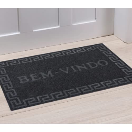 Capacho - Bem Vindo - Tapete Antiderrapante (Cinza Escuro)