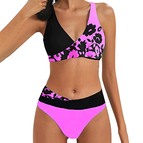 Conjuntos de bikini para mujer, push up, tallas grandes, bikini brasileño para mujer, camiseta de tankini, parte superior de tankini, mangas, traje de baño para mujer, escote profundo en la espalda,