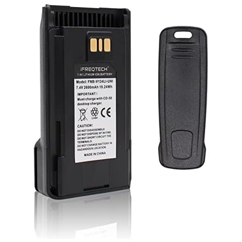 IFREQTECH FNB-V134LI Battery for Vertex Standard VX-260 VX-261 VX-264 EVX-261 VX-451 VX-454 VX-459 with Belt Clip 2600mAh Cover