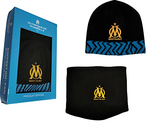 OLYMPIQUE DE MARSEILLE Coffret Bonnet + Cache Cou Om - Collection Officielle