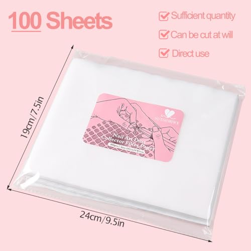 100 hojas filtro desechable para colector de polvo de uñas miniatura 2