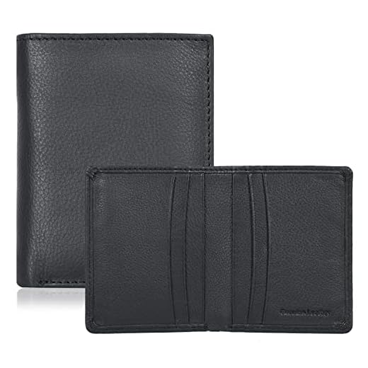 Eono Essentials Leather Wallets for Men with RFID-RFID Leather Wallets for Men Slim Wallet Multi ID Card Wallet (Black Nappa)