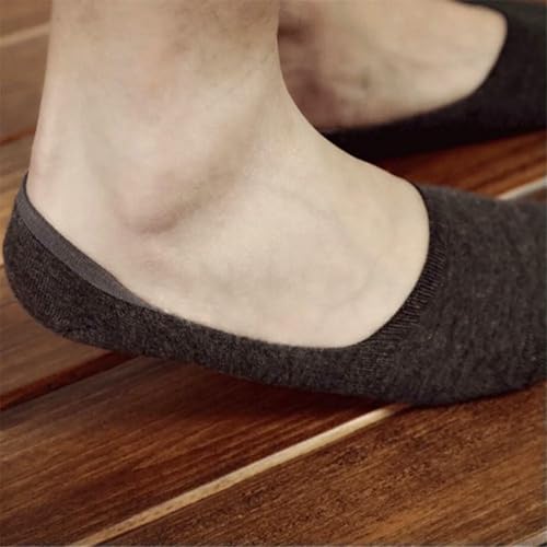 5 Pair Men Thin Non-Slip Invisible Running Sport Boat Socks Solid Color Summer Socks3