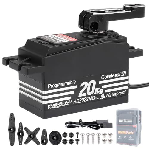 HobbyPark Low Profile Servo 0.06sec Ultra Fast Speed Steering Servo 20kg fit 1/8 1/10 RC Touring Cars Drift for Tamiya TT02 HPI RS4 Kyosho Fazer Mk2...