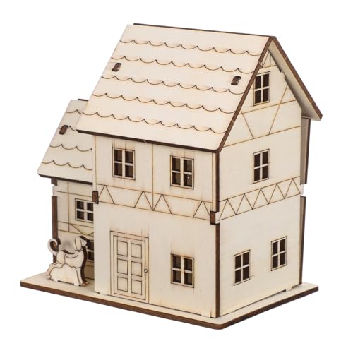Uonlytech Kit de Construcción de Casa de Madera sin Acabado con Luces LED Miniatura de Cabaña para Adultos Rompecabezas DIY Educativo Stem Proyecto Creativo para Manualidades