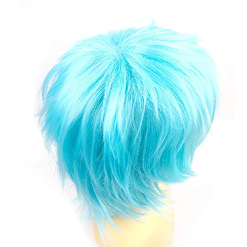 Yamel Anime Wig Light Blue for Cosplay Party Synthetic Layered Short Hair Wigs with Bangs, Pastel Wigs for Women Men Adult - Image 4