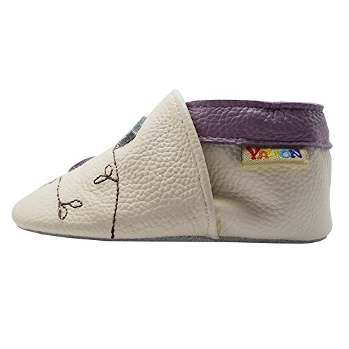 Yalion Soft Sole Leather Baby Shoes First Walking Cartoon Birds Toddler Infant Slippers(6-12 Months,White) #TOP4