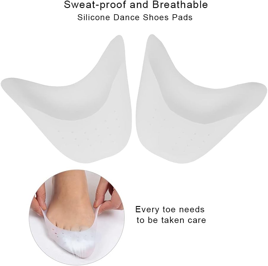 Silicone Ballet Toe Pads - Professional Dance Shoes Pads Comfort and Protection – Full Coverage Design, Breathable & Pain-Reducing – Ideal for Ballet Dancing – 1 Pair