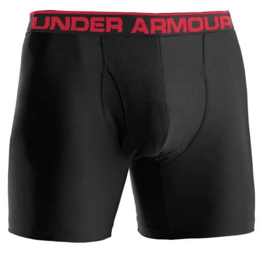 Cueca boxerjock masculina Under Armour original 15 cm, Black (001)/Red, 4X-Large