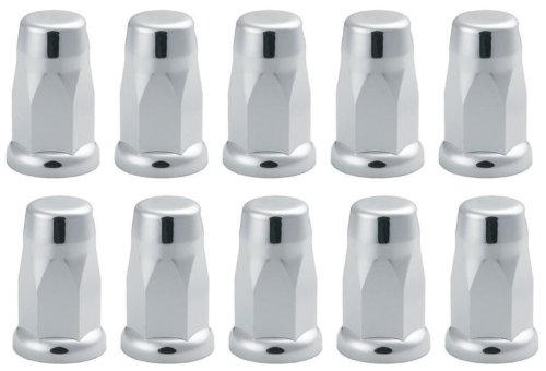 10 Chrome Abs Extra Tall Lug Nut Covers With Flanges For 33Mm Nuts #TOP17